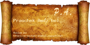 Praschek Amábel névjegykártya